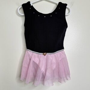 Supergirl by Nastia Dance Leotard Little Girls Size 6/7 Black & Light Pink